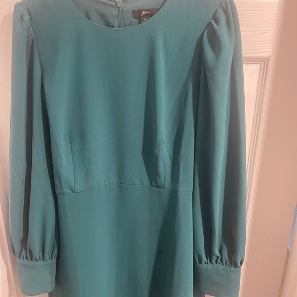 💚👗 Women’s J.Crew Green Dress 14 – Long Sleeve, Great Condition!⭐️ - Picture 5 of 7